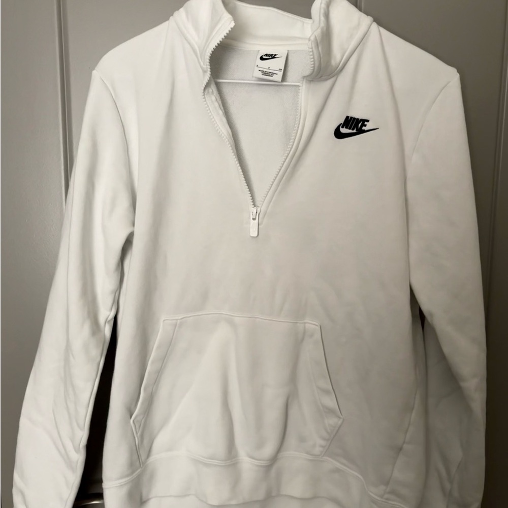 Nike White Quarter-Zip Pullover